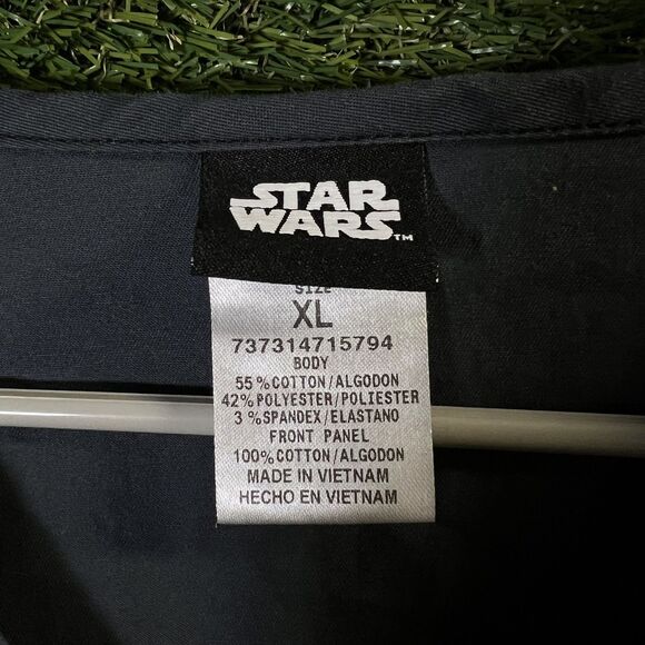 Star Wars Scrubs Top Mens XL Black Stormtrooper Empire Mesh Pockets Shirt Sci-Fi - Picture 5 of 11